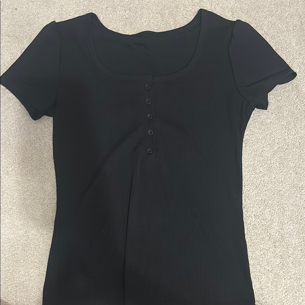 Women's Black Button-Up Top